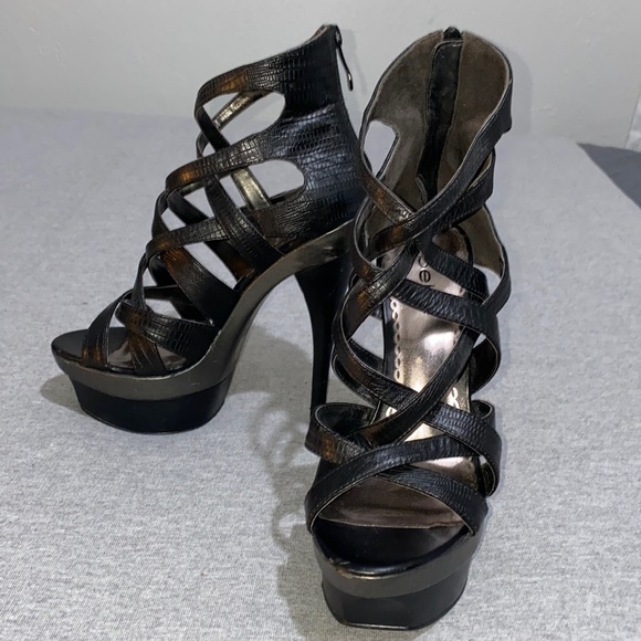 Bebe Adrianna Strappy Platform Heels Size 7 - Picture 4 of 11